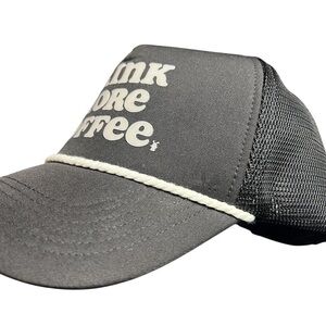 Dutch Bros Drink More Coffee Rope Black Mesh SnapBack Cap Trucker Hat Unisex